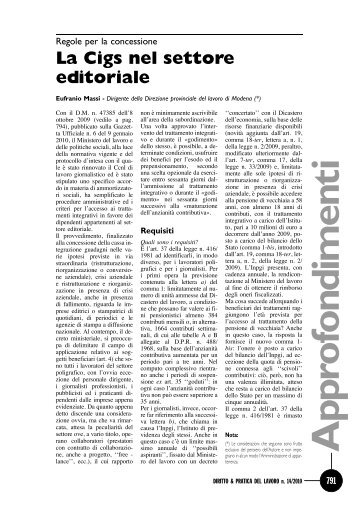 La Cigs nel settore editoriale - Massi - DPL Modena