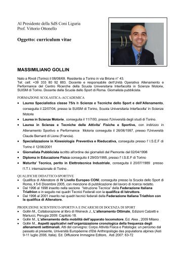 Oggetto: curriculum vitae MASSIMILIANO GOLLIN