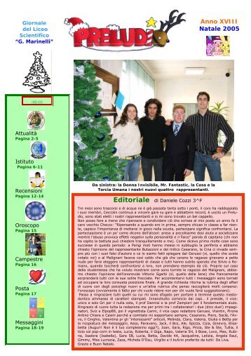 Anno XVIII Natale 2005 - Liceo Scientifico G. Marinelli