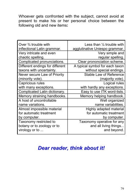 the TRIMERAL SYSTEM in BIOLOGICAL TAXONOMY - universala ...