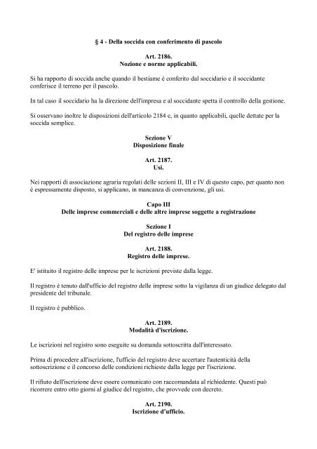 Codice civile (Regio Decreto 16 marzo 1942, n. 262) Libro ... - Ficiesse