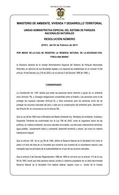 (0101) del 03 de Febrero de 2011 - Ministerio de Ambiente ...