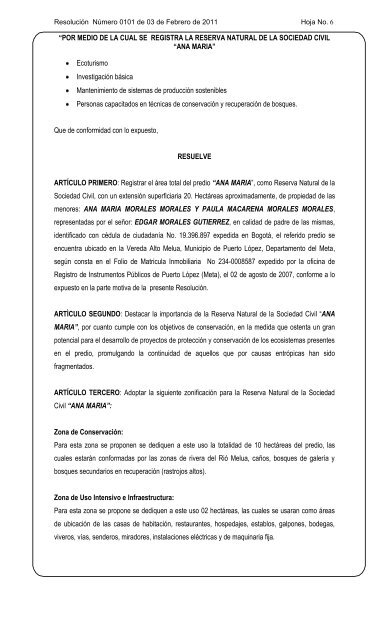 (0101) del 03 de Febrero de 2011 - Ministerio de Ambiente ...