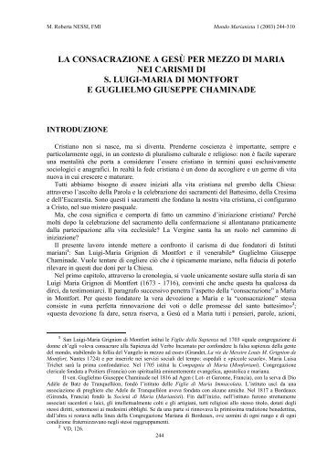 la consacrazione a gesù per mezzo di maria nei carismi di s. luigi ...