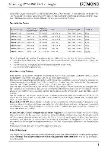 Anleitung zu DYMOND EXPERT 60 opto - Staufenbiel