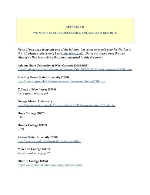 Questions for a New Century-Assessment Plans & Reports (PDF)