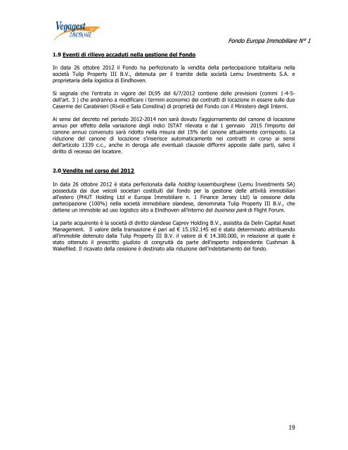 Europa Immobiliare N° 1 - Poste Italiane