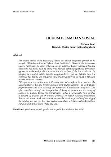 HUKUM ISLAM DAN SOSIAL - UIN Alauddin Makassar