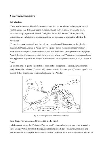 L'orogenesi appenninica - Scienze della terra