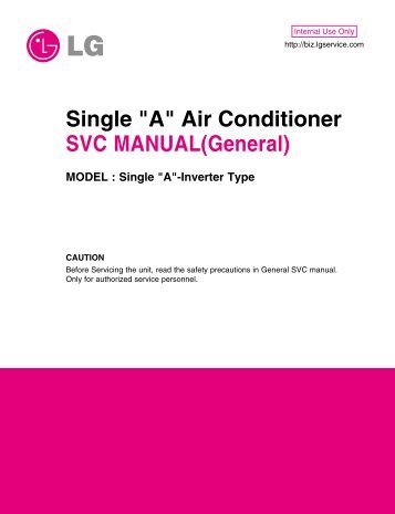 Single "A" Air Conditioner SVC MANUAL(General) - Thermofrost Cryo