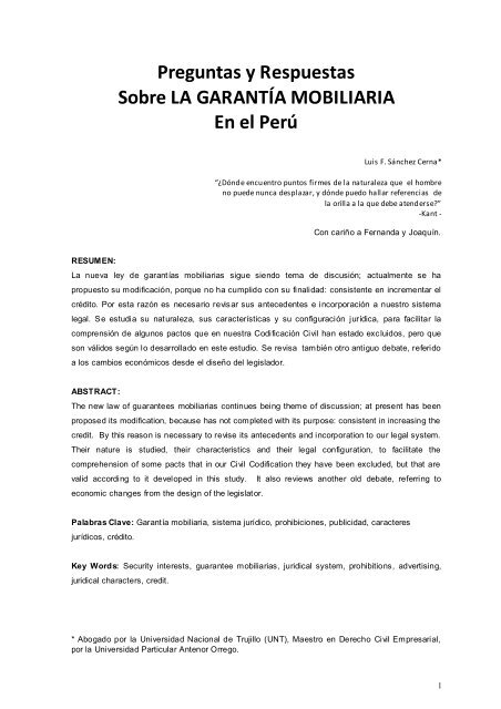 Cancelación de garantía mobiliaria Cancelación de garantía mobiliaria