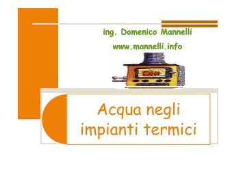 A li Acqua negli i i ti t i i impianti termici - Mannelli.info