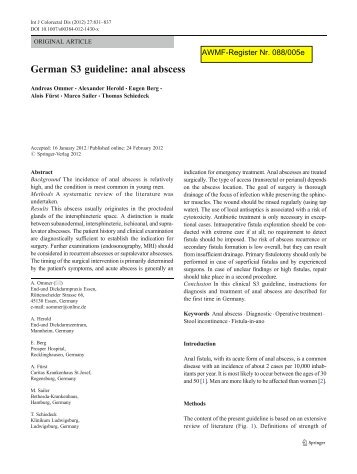 German S3 guideline: anal abscess - AWMF