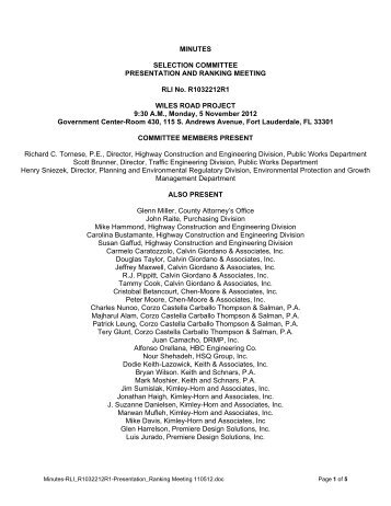 Minutes of Presentation Meetings (PDF) - Broward County