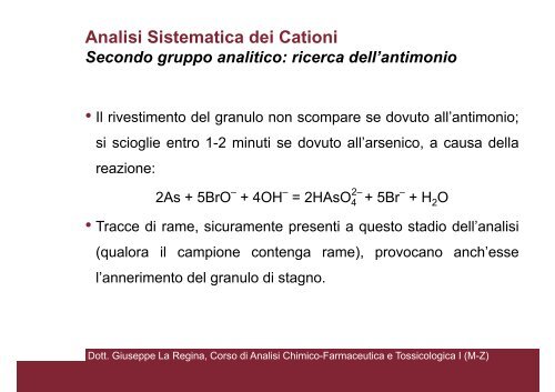 Analisi Sistematica dei Cationi - CTF