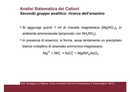 Analisi Sistematica dei Cationi - CTF