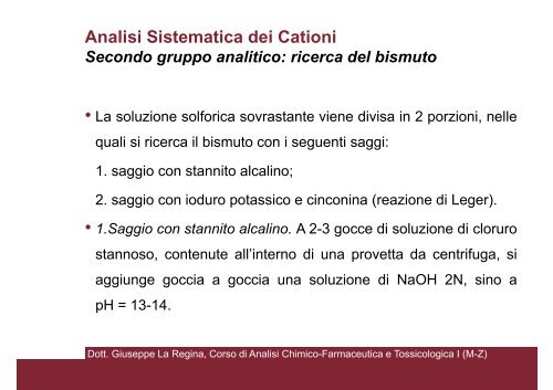 Analisi Sistematica dei Cationi - CTF