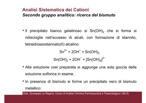 Analisi Sistematica dei Cationi - CTF