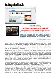 Carabinieri, protesta senza precedenti - La Bacheca Di Effettotre
