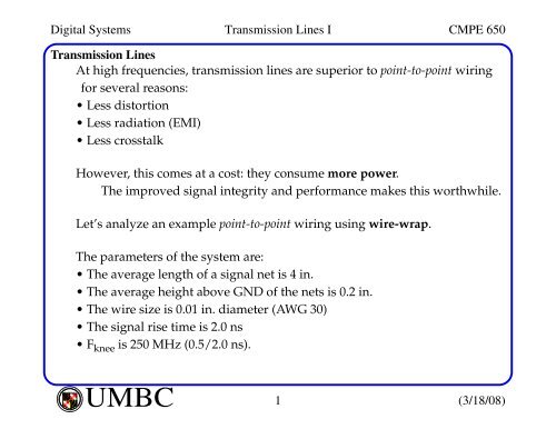 Transmission Lines I - ECE @ UNM, Electrical and Computer ...