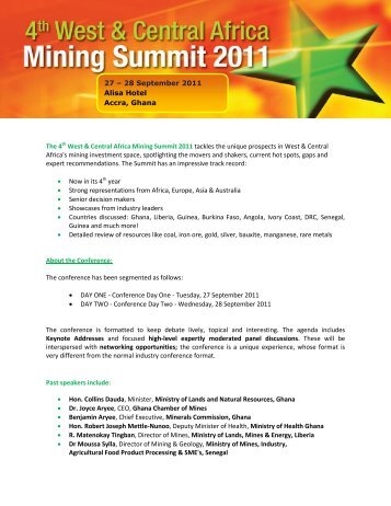 The 4th West & Central Africa Mining Summit 2011 tackles the ...