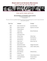 Reunion Attendees (PDF) - Harvard Law School