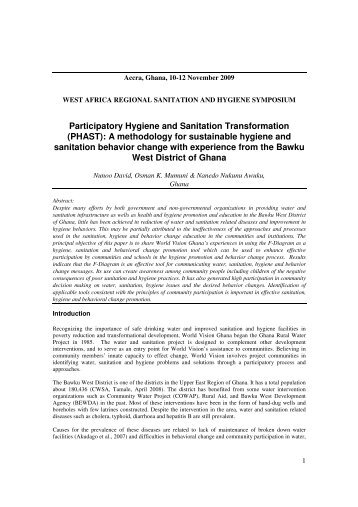 Participatory Hygiene and Sanitation Transformation (PHAST) - SSWM