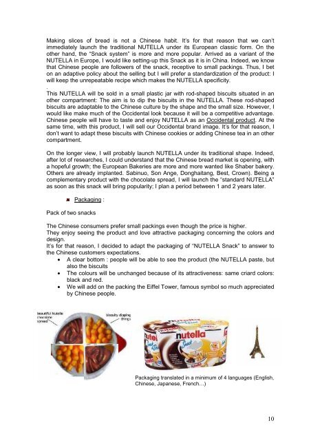 INTRODUCTION OF NUTELLA IN CHINA - Canalblog