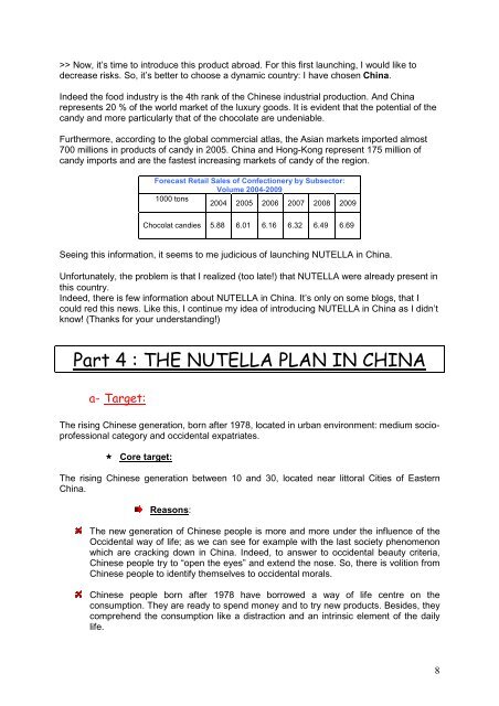 INTRODUCTION OF NUTELLA IN CHINA - Canalblog