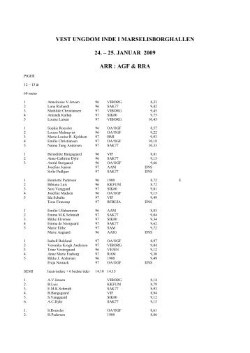 Vestmesterskaberne inde den 24. - 25. januar 2009 i