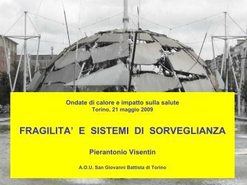 Fragilità e sistemi di sorveglianza P. Visentin - Arpa Piemonte