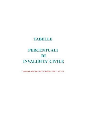 tabelle percentuali di invalidita' civile - Fibrosicisticaromagna.it