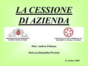 la cessione di azienda - Ordine dei Dottori Commercialisti ed Esperti ...