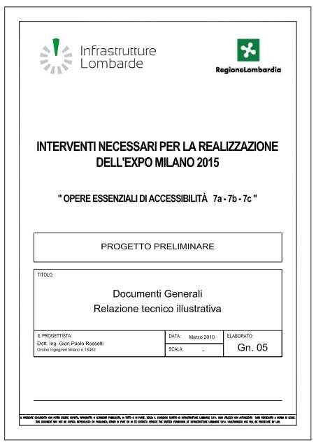 Gn.05_ Relazione tecnico illustrativa - Infrastrutture Lombarde