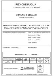 calcoli idraulici (.pdf 262 Kb) - Comune di Lizzano