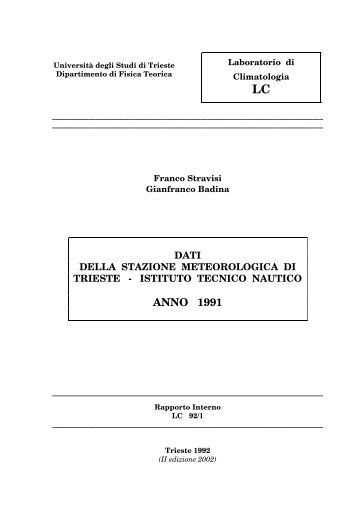 Annuario ITN 1991 - Dip. Scienze della Terra - Università degli Studi ...