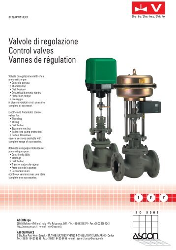 Valvole di regolazione Control valves Vannes de ... - acsinstal.com