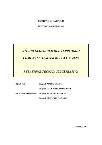 Relazione - Comune di Sarnico