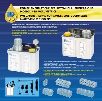 pompe pneumatiche per sistemi di lubrificazione monolinea