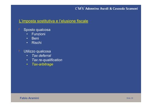 Il conferimento, la cessione d'azienda, il conferimento e lo scambio ...