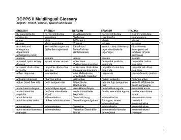 DOPPS II Multilingual Glossary - Addendum