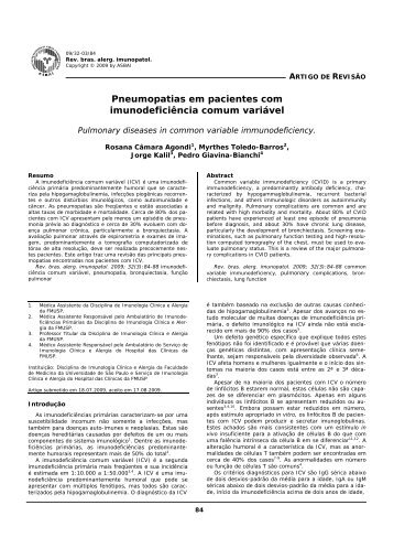 Pneumopatias em pacientes com imunodeficiência comum variável