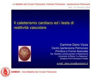 Il cateterismo cardiaco ed i test di reattività vascolare - Anmco