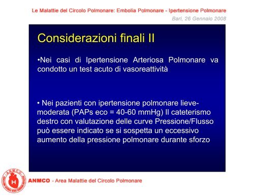 Il cateterismo cardiaco ed i test di reattività vascolare - Anmco