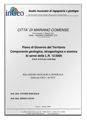 Relazione.pdf - Città di Mariano Comense