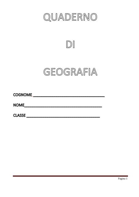 Quaderno Di Geografia 4 Giovanni Mastrorocco Name