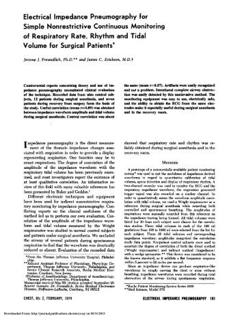 Electrical Impedance Pneumography for Simple ... - Chest