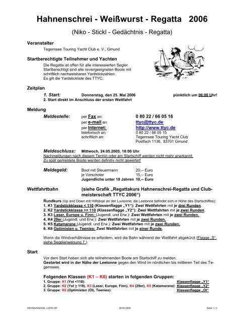 Hahnenschrei - Weißwurst - Regatta 2006 - TTYC
