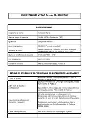 CURRICULUM VITAE Dr.ssa M. SIMEONI - Portale del Medico di ...