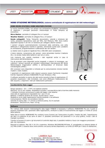 centraline meteorologiche Hobo - Lambda SpA